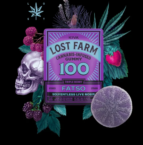100mg Triple Berry x Fatso Live Rosin Gummy